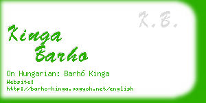 kinga barho business card